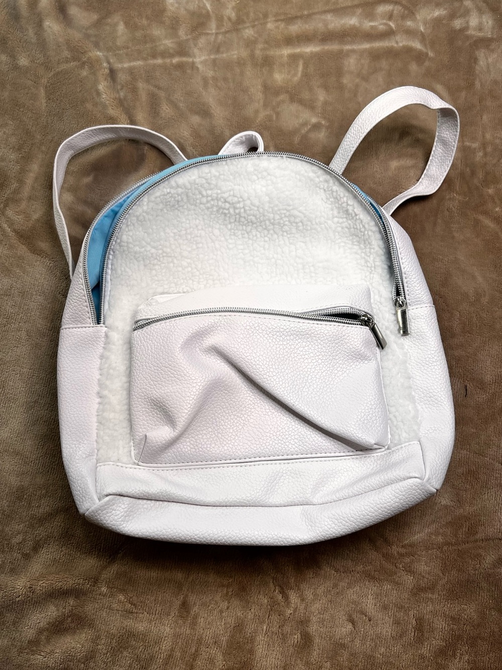Ariana Grande Cloud Mini Backpack Blue and White Sherpa